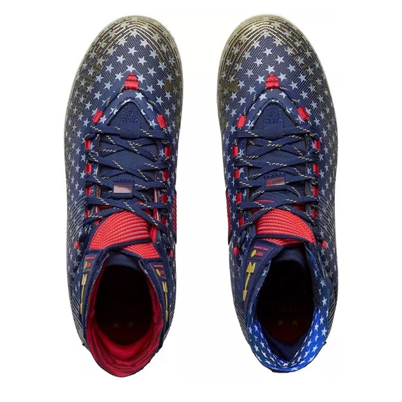 NEW Under Armour Highlight MC LE USA‎ Football Cleats Men's Size 12 3025740-100 - Picture 1 of 10
